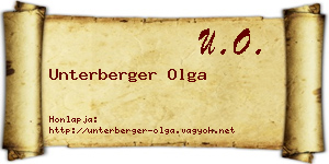 Unterberger Olga névjegykártya